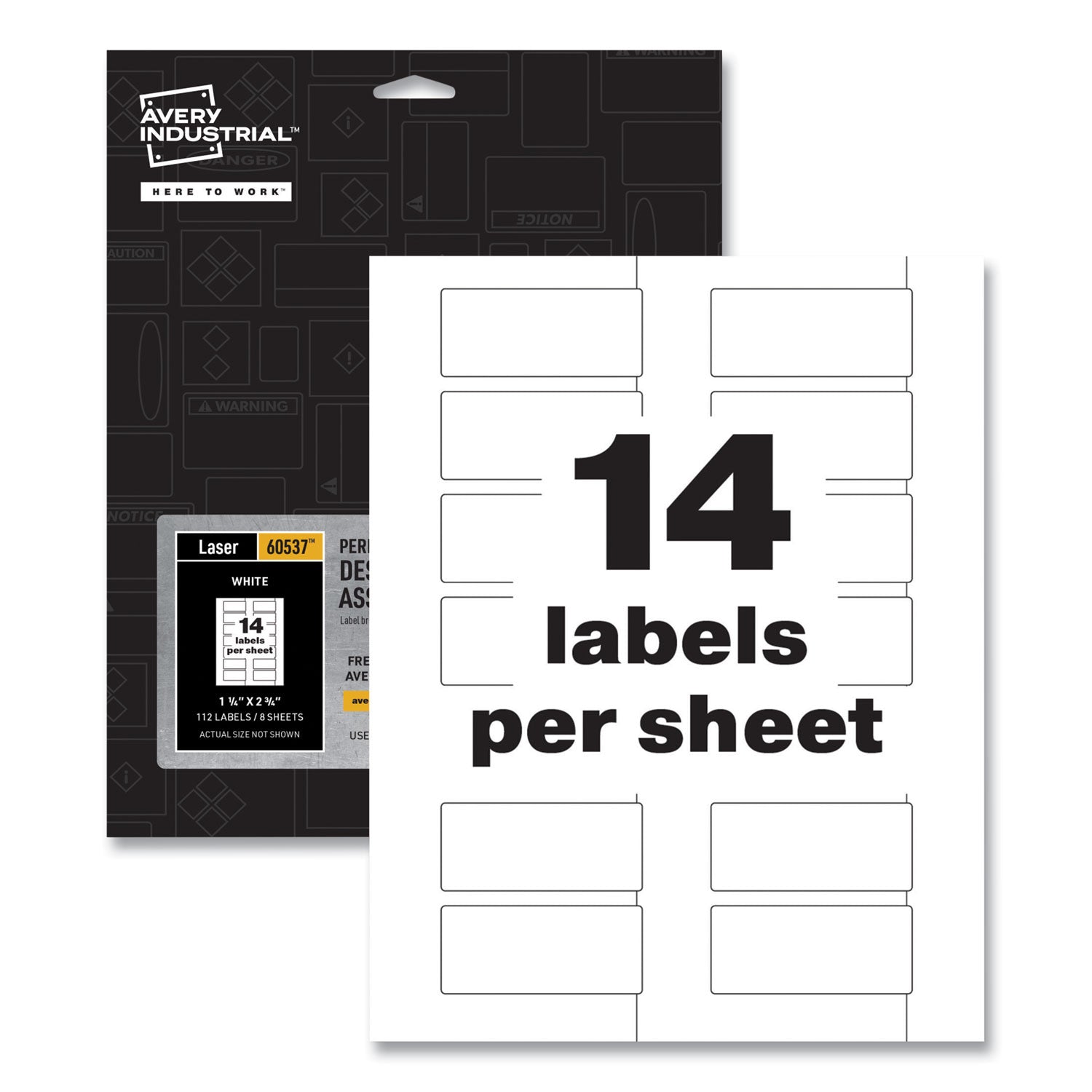 Avery PermaTrack Destructible Asset Tag Labels, Laser Printers, 1.25 x 2.75, White, 14/Sheet, 8 Sheets/Pack
