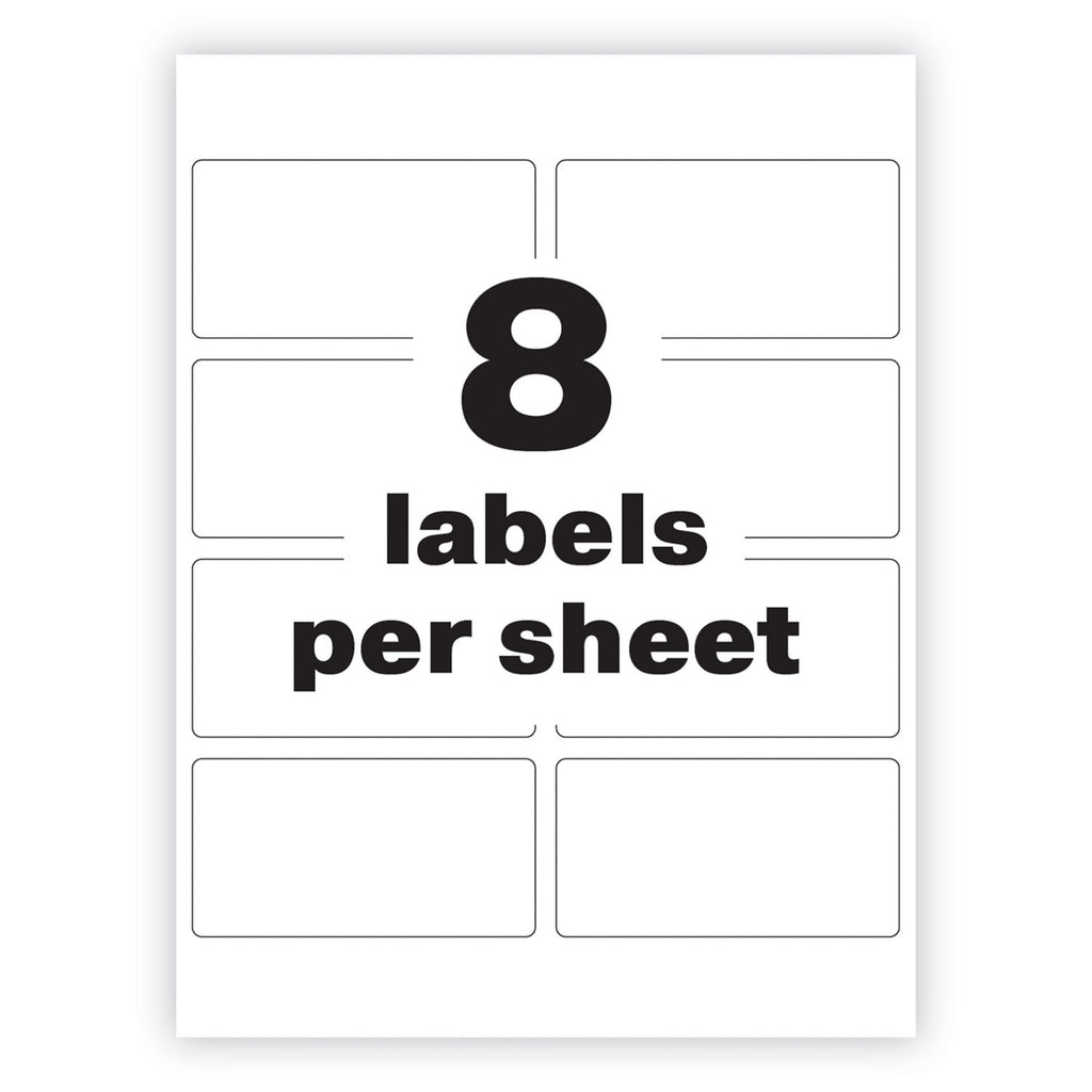 Avery PermaTrack Tamper-Evident Asset Tag Labels, Laser Printers, 2 x 3.75, White, 8/Sheet, 8 Sheets/Pack
