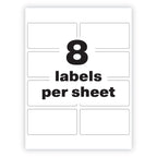 Avery PermaTrack Tamper-Evident Asset Tag Labels, Laser Printers, 2 x 3.75, White, 8/Sheet, 8 Sheets/Pack