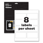 Avery PermaTrack Destructible Asset Tag Labels, Laser Printers, 2 x 3.75, White, 8/Sheet, 8 Sheets/Pack