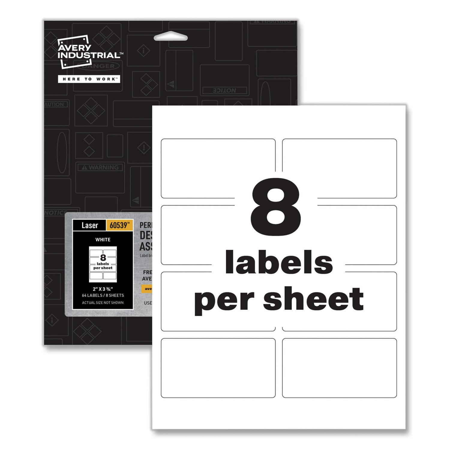 Avery PermaTrack Destructible Asset Tag Labels, Laser Printers, 2 x 3.75, White, 8/Sheet, 8 Sheets/Pack