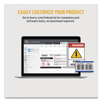 Avery PermaTrack Destructible Asset Tag Labels, Laser Printers, 2 x 3.75, White, 8/Sheet, 8 Sheets/Pack