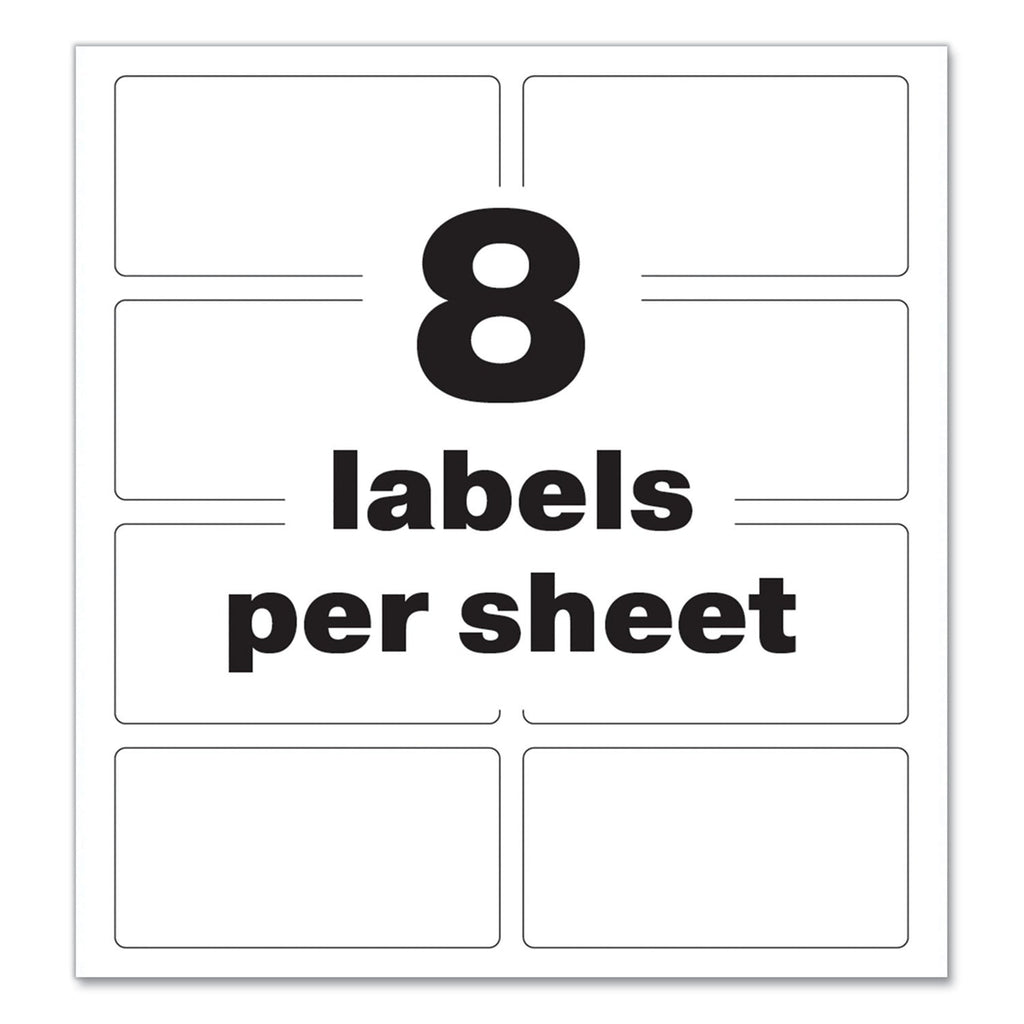 Avery PermaTrack Destructible Asset Tag Labels, Laser Printers, 2 x 3.75, White, 8/Sheet, 8 Sheets/Pack