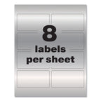 Avery PermaTrack Metallic Asset Tag Labels, Laser Printers, 2 x 3.75, Silver, 8/Sheet, 8 Sheets/Pack