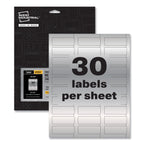 Avery PermaTrack Metallic Asset Tag Labels, Laser Printers, 0.75 x 2, Metallic Silver, 30/Sheet, 8 Sheets/Pack
