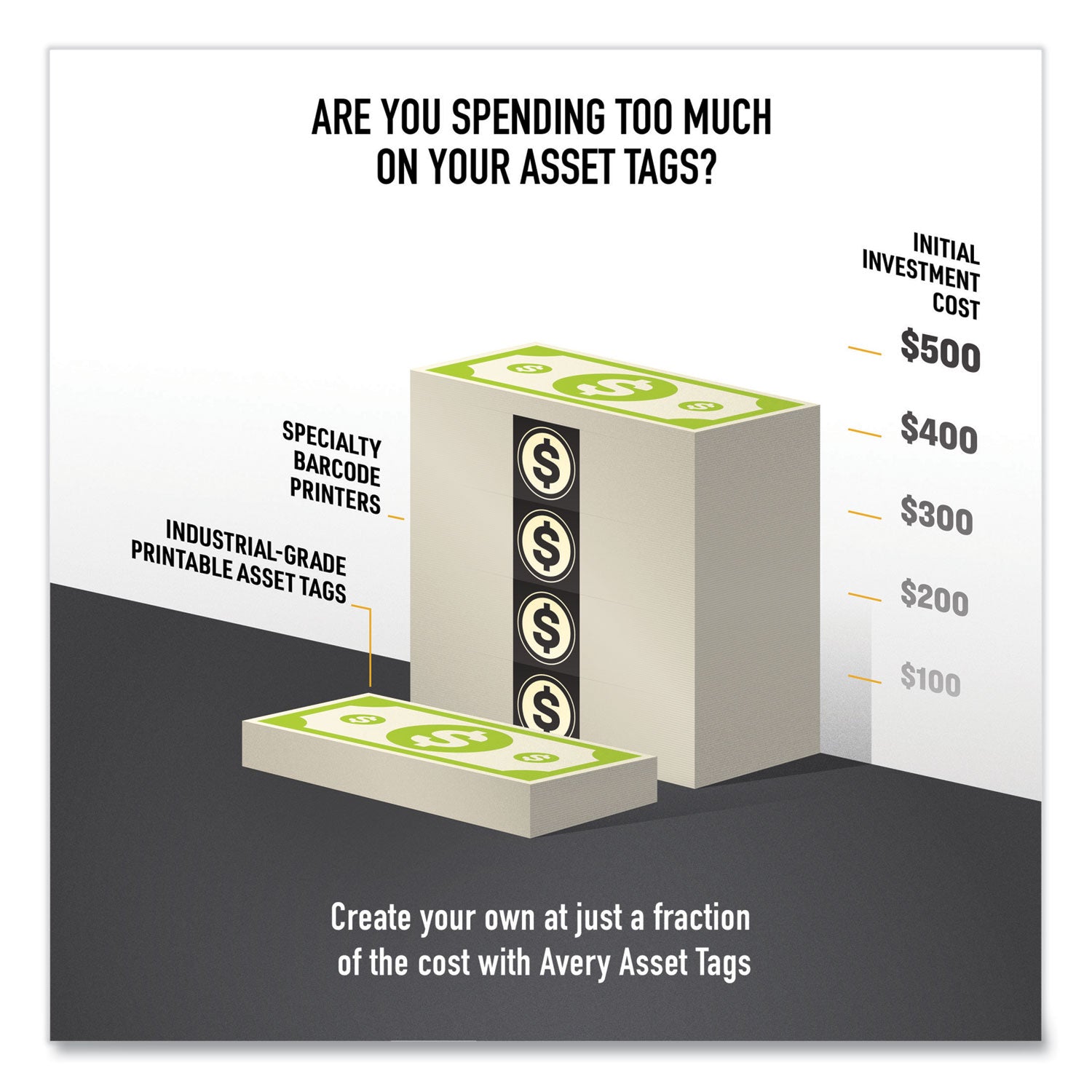 Avery PermaTrack Metallic Asset Tag Labels, Laser Printers, 0.75 x 2, Metallic Silver, 30/Sheet, 8 Sheets/Pack