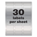 Avery PermaTrack Metallic Asset Tag Labels, Laser Printers, 0.75 x 2, Metallic Silver, 30/Sheet, 8 Sheets/Pack