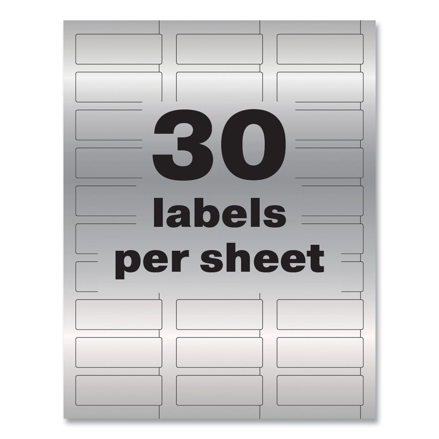 Avery PermaTrack Metallic Asset Tag Labels, Laser Printers, 0.75 x 2, Metallic Silver, 30/Sheet, 8 Sheets/Pack