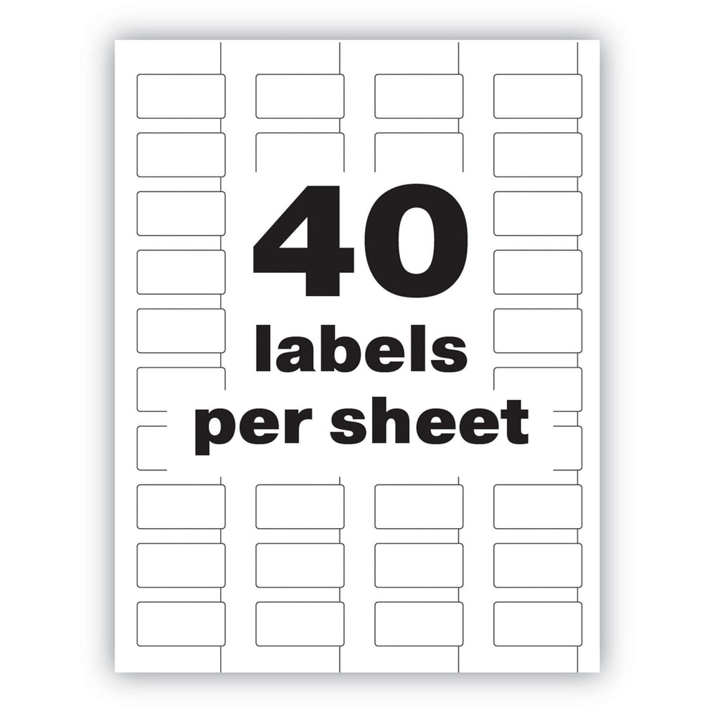 Avery PermaTrack Durable White Asset Tag Labels, Laser Printers, 0.75 x 1.5, White, 40/Sheet, 8 Sheets/Pack