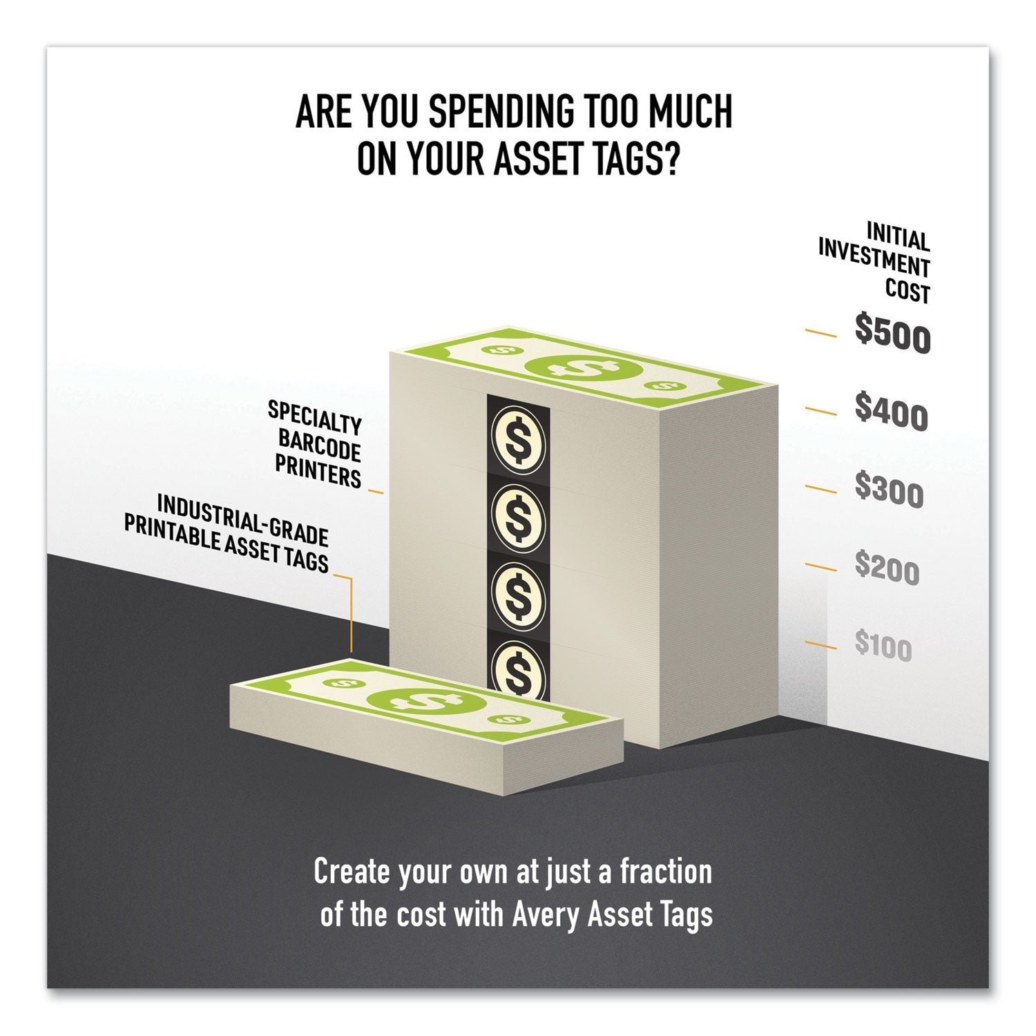 Avery PermaTrack Metallic Asset Tag Labels, Laser Printers, 1.25 x 2.75, Silver, 14/Sheet, 8 Sheets/Pack