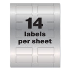 Avery PermaTrack Metallic Asset Tag Labels, Laser Printers, 1.25 x 2.75, Silver, 14/Sheet, 8 Sheets/Pack