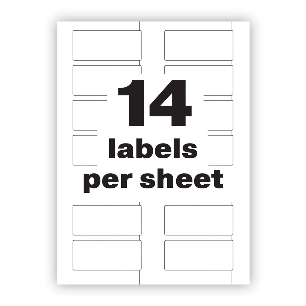 Avery PermaTrack Durable White Asset Tag Labels, Laser Printers, 1.25 x 2.75, White, 14/Sheet, 8 Sheets/Pack