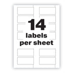 Avery PermaTrack Durable White Asset Tag Labels, Laser Printers, 1.25 x 2.75, White, 14/Sheet, 8 Sheets/Pack