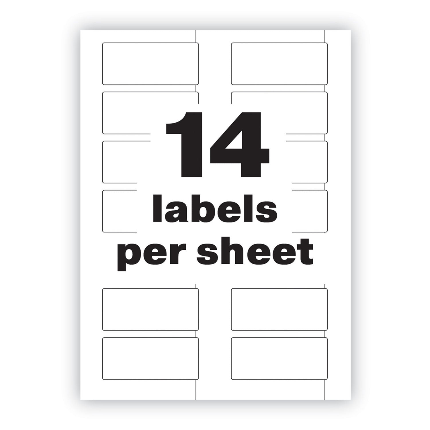 Avery PermaTrack Durable White Asset Tag Labels, Laser Printers, 1.25 x 2.75, White, 14/Sheet, 8 Sheets/Pack