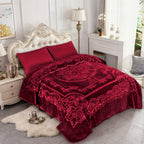 1-Piece (without Pillowcases) Thick Raschel Printed Blanket King Size Luxurious Single Ply 9 Lbs Soft & Warm Blanket Bed Home Gifts 85 X 95 In (215x240cm) For Any Decor