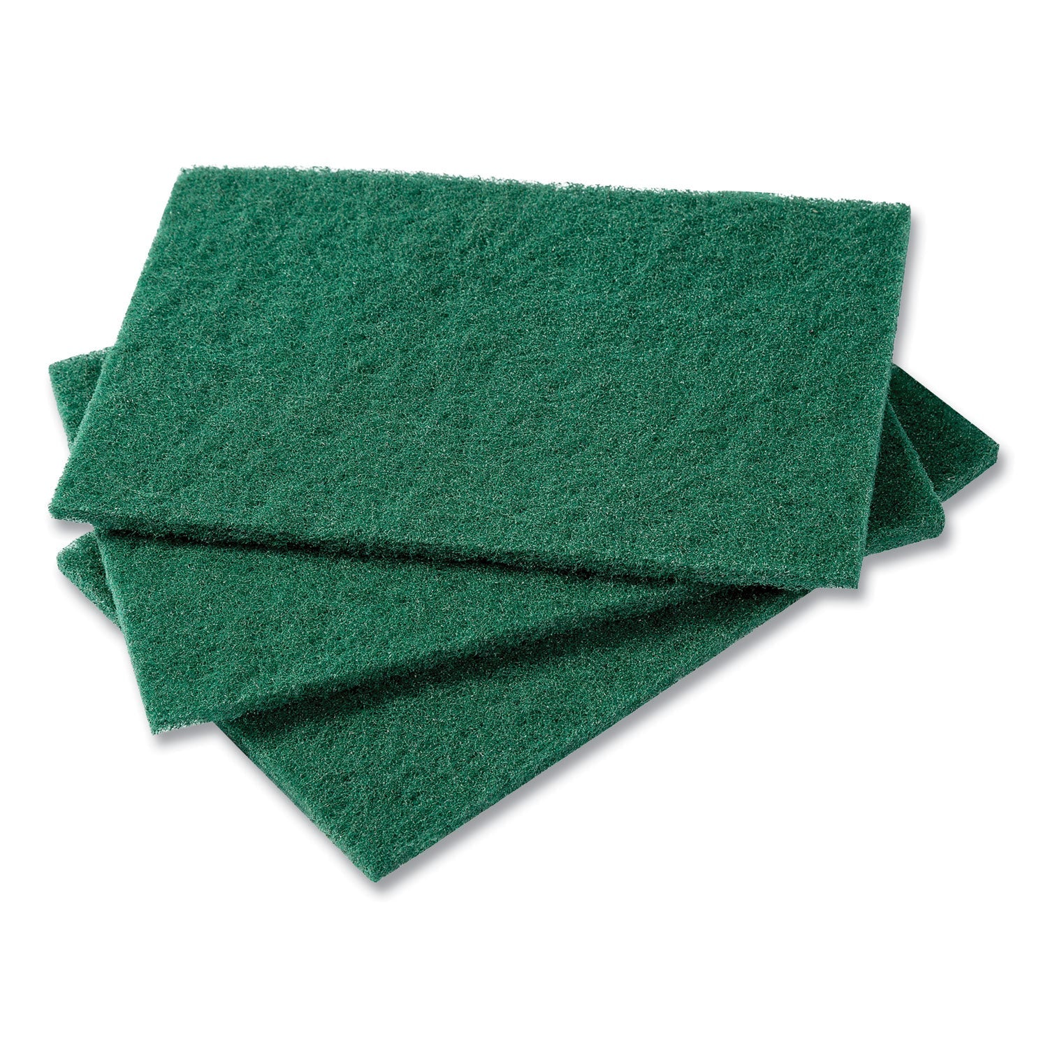 AmerCareRoyal Medium-Duty Scouring Pad, 6 x 9, Green, 10 Pads/Pack, 6 Packs/Carton