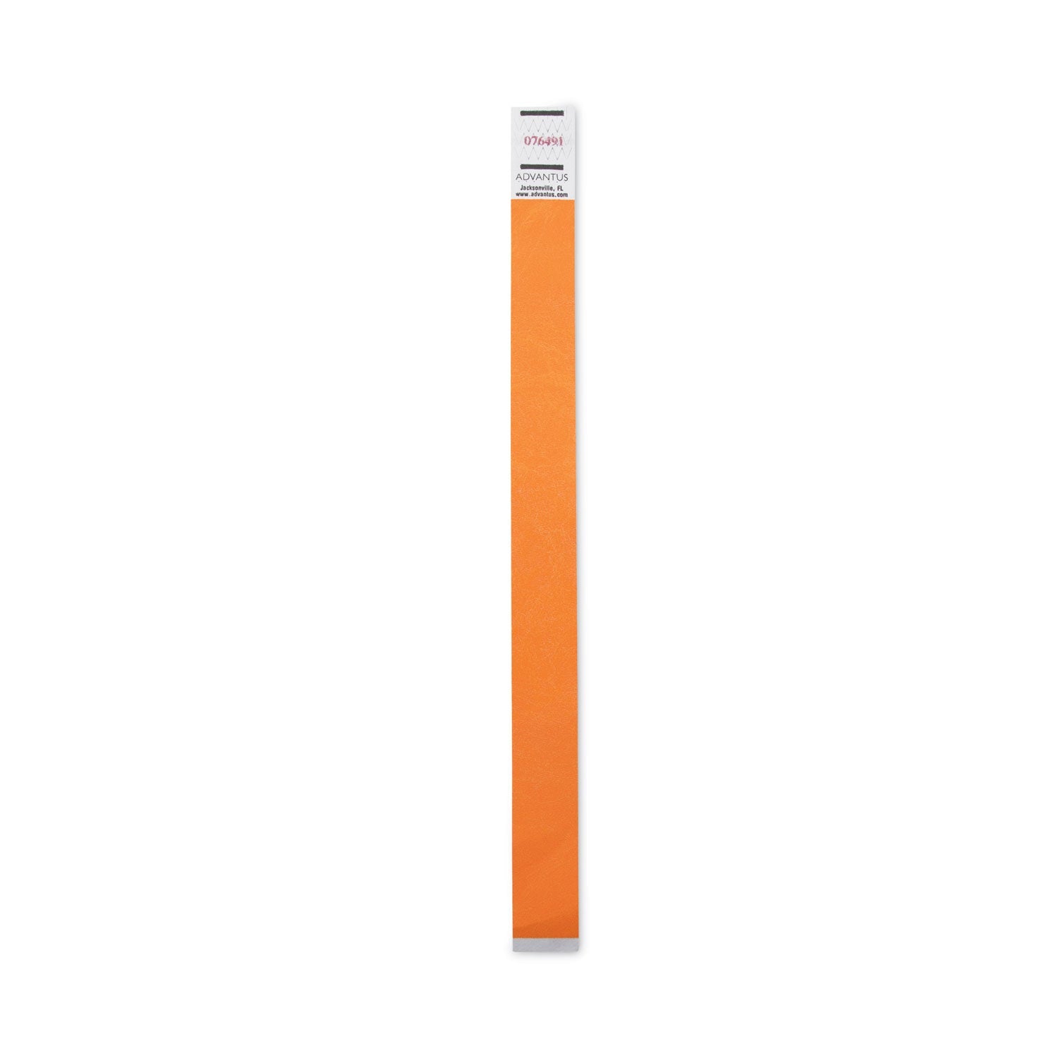 Advantus Crowd Management Wristbands, Sequentially Numbered, 9.75" x 0.75", Neon Orange, 500/Pack