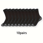 10/20/30 Pairs Of Men's Classic Crew Socks, Breathable Comfy Casual Unisex Socks For Men's Outdoor Wearing All Seasons Wearing