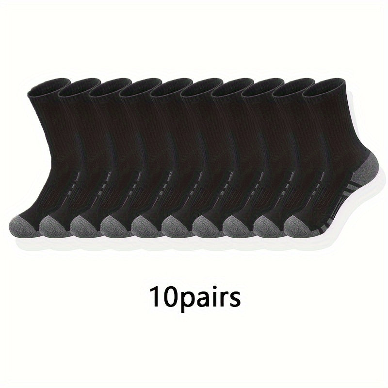 10/20/30 Pairs Of Men's Classic Crew Socks, Breathable Comfy Casual Unisex Socks For Men's Outdoor Wearing All Seasons Wearing