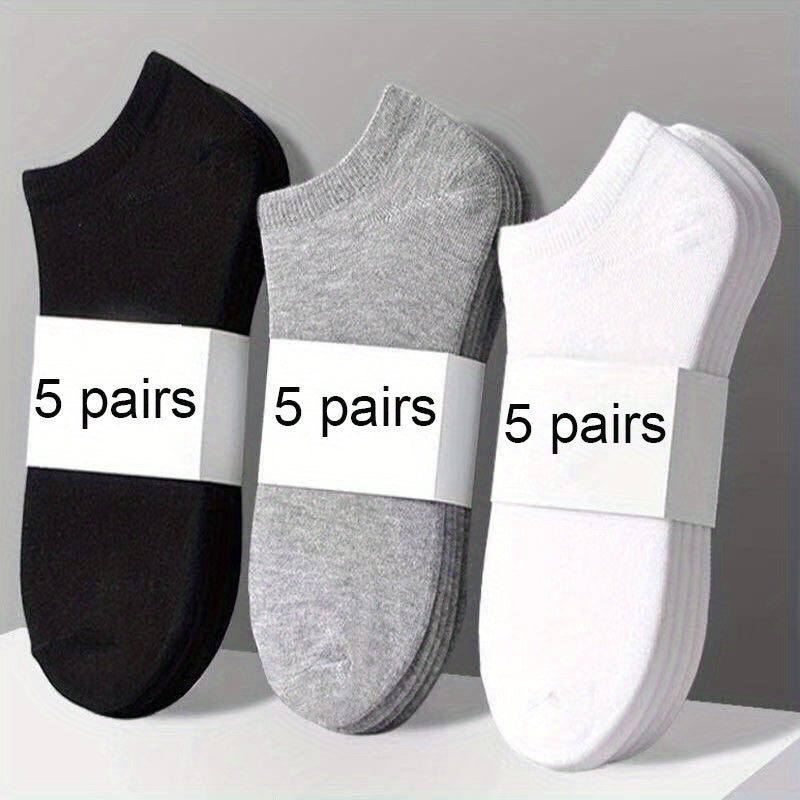 15 Pairs Unisex Low Cut Socks - Fashionable Solid Colors, Ultra-Soft & Featherweight - Ideal for Everyday Wear, Versatile Ladies & Gents Stockings & Hosiery Value Pack