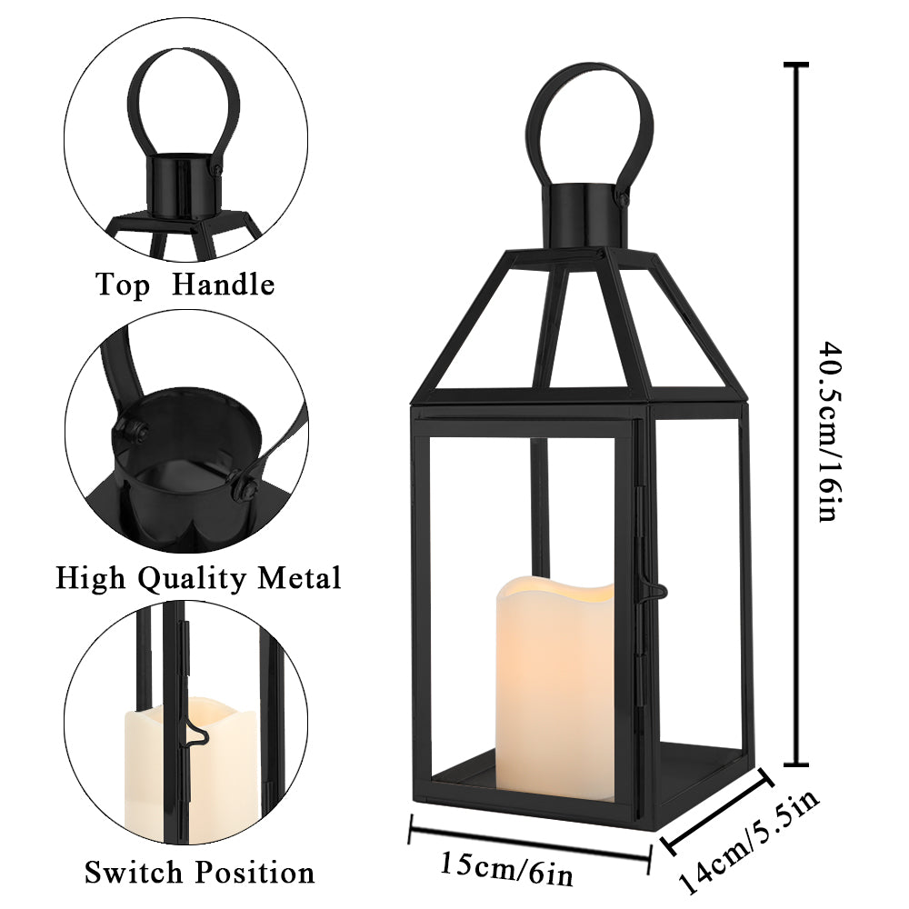 16"High Stainless Steel Candle Lanterns