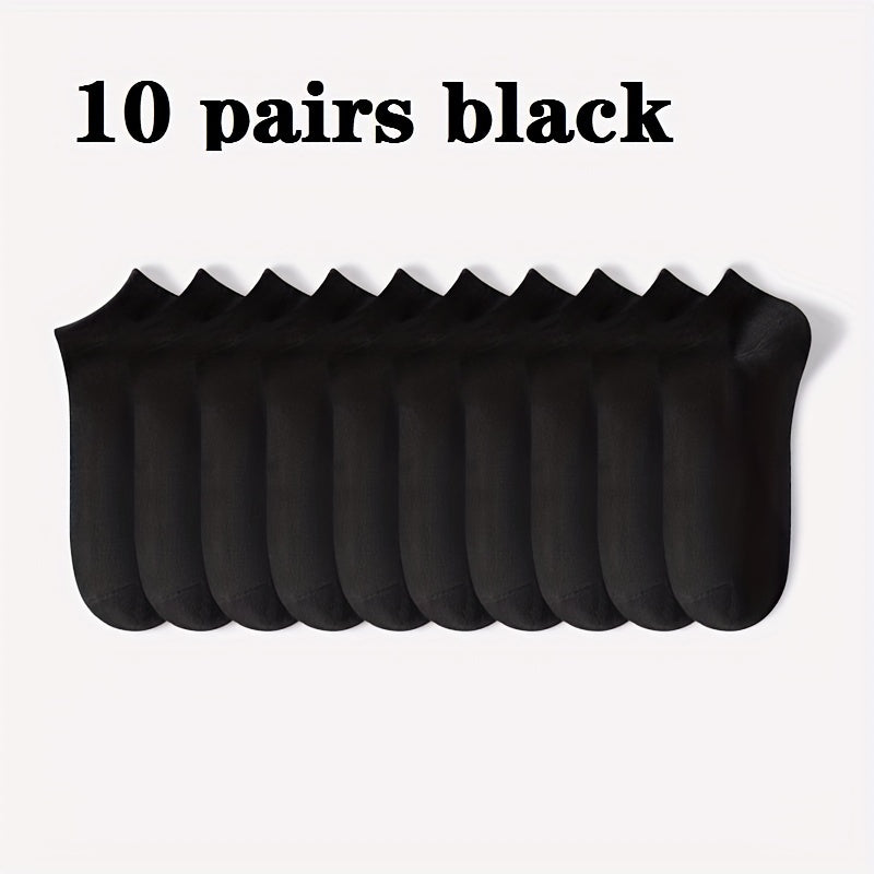 1/5/10/20/30 Pairs Essential Ankle Socks - Soft, Lightweight, Low-Cut, All-Match, Comfortable Women's Stockings & Hosiery