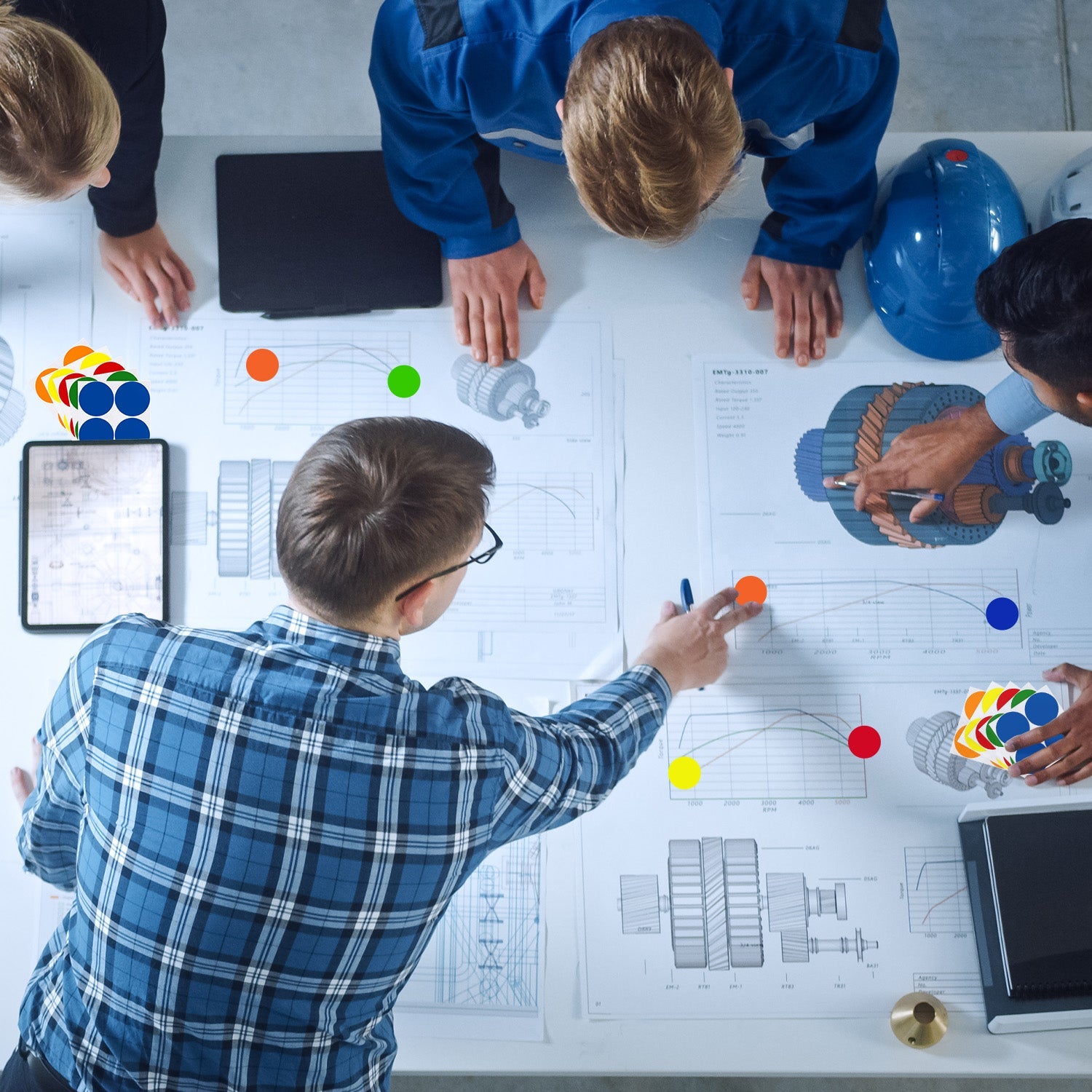 3/4" Permanent Round Color-Code Dot Kit (Metallic): 3,000/Kit