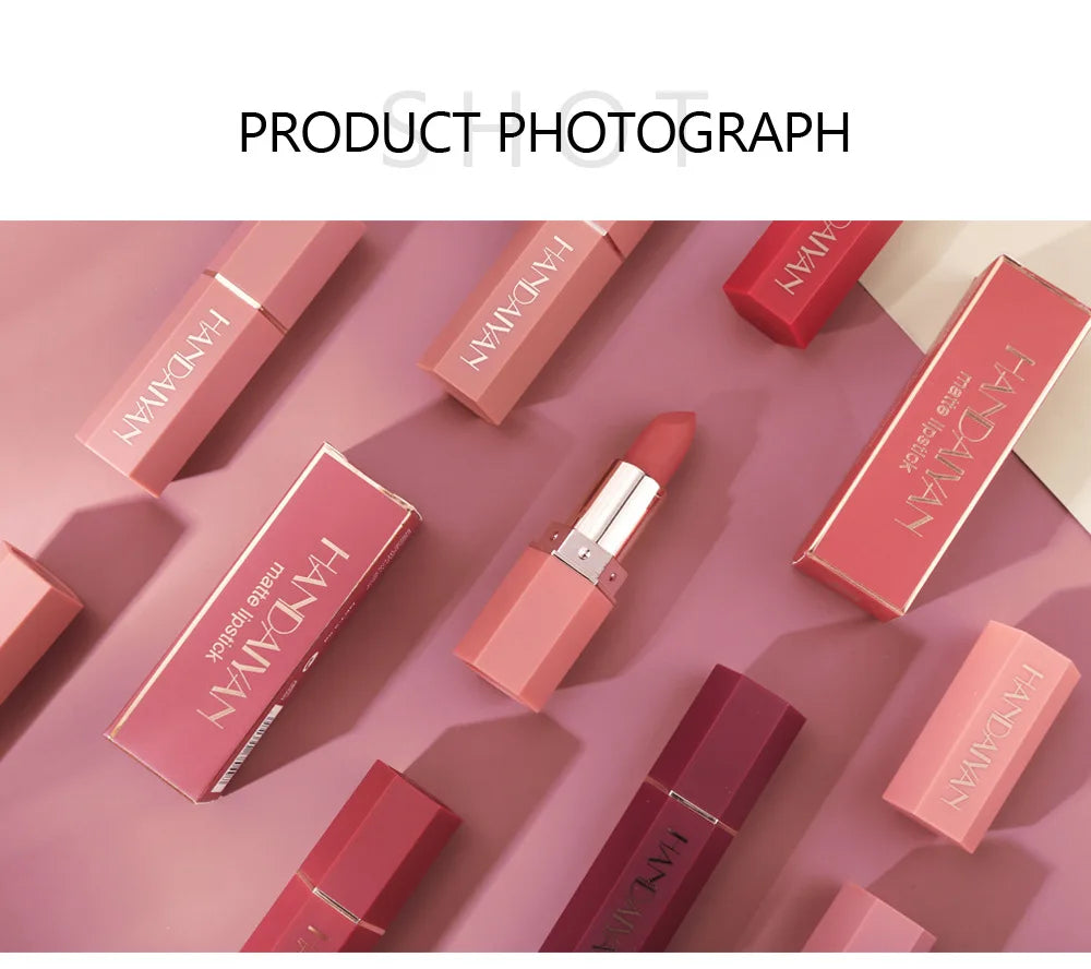 6 Colors Makeup Matte Lipstick Waterproof Long Lasting Lip Stick Sexy Red Pink Velvet Nude Lipsticks Women Cosmetics Batom