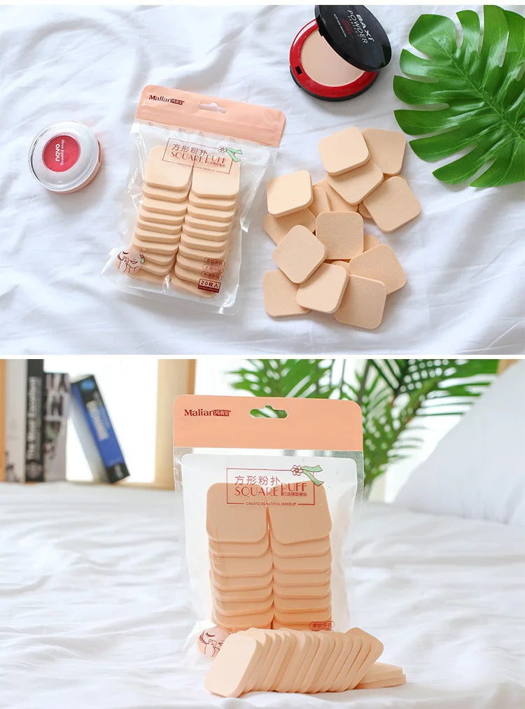 20pcs/pack  Wet And Dry Use Makeup Sponge Powder Puff Foundation Cosmetic Facial Sponges Soft Powder Puff For BB Cream Blush