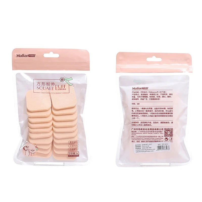 20pcs/pack  Wet And Dry Use Makeup Sponge Powder Puff Foundation Cosmetic Facial Sponges Soft Powder Puff For BB Cream Blush