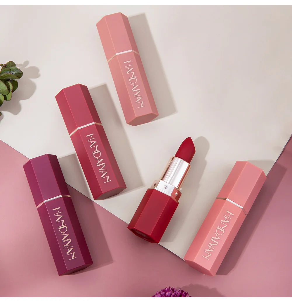 6 Colors Makeup Matte Lipstick Waterproof Long Lasting Lip Stick Sexy Red Pink Velvet Nude Lipsticks Women Cosmetics Batom