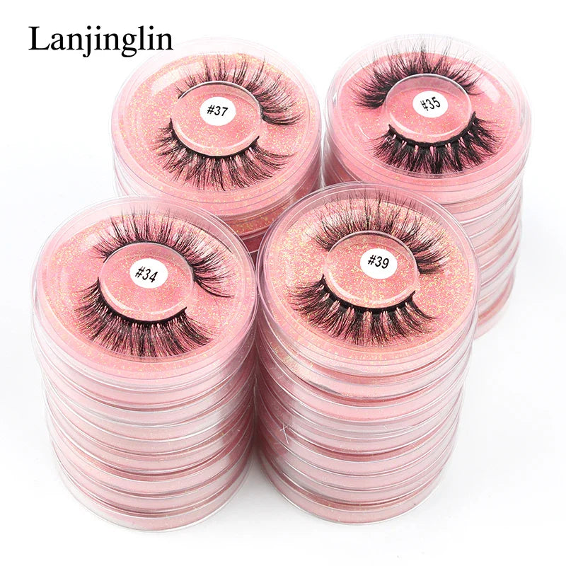 4/100 Pairs Wholesale Fake Lashes 3D Mink Eyelashes Fluffy Dramatic Lashes Cruelty Free False Eye lashes Makeup Tools maquillaje
