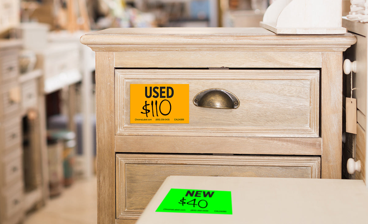 2" x 3" Removable "New" and "Used" Labels: 500/Roll