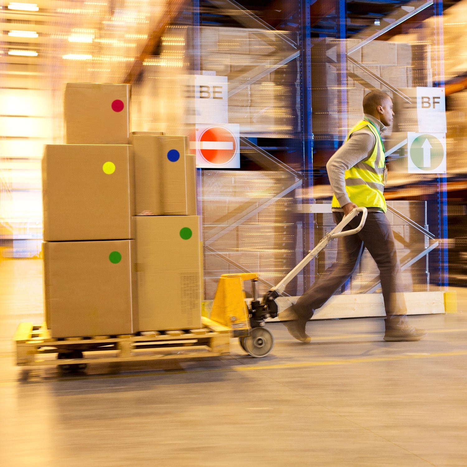 3" Permanent Round, Color-Code Dots: 100/Pack