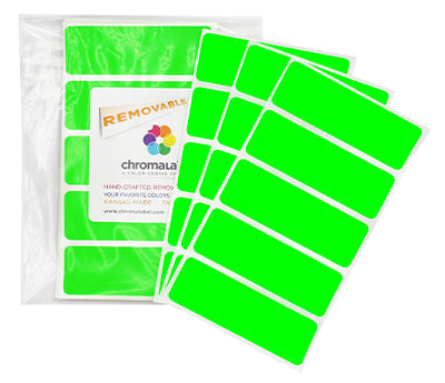 1" x 3" Removable Color-Code Rectangle Labels: 150/Pack