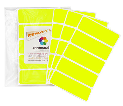 1" x 3" Removable Color-Code Rectangle Labels: 150/Pack
