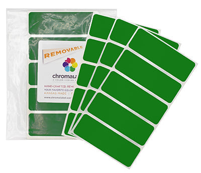 1" x 3" Removable Color-Code Rectangle Labels: 150/Pack