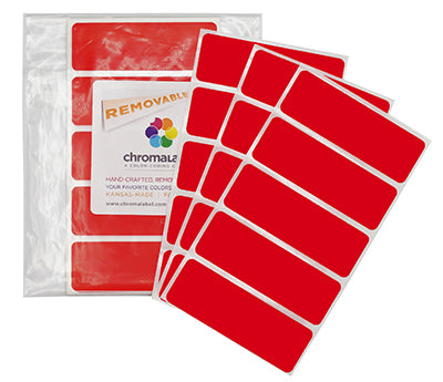 1" x 3" Removable Color-Code Rectangle Labels: 150/Pack