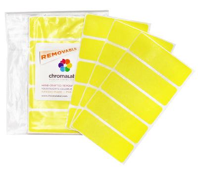 1" x 3" Removable Color-Code Rectangle Labels: 150/Pack