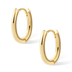 14K Gold Plated Sterling Silver Earrings Small Oval Hoop Earrings for Women Trendy Hypoallergenic Earrings Small Thick Huggie Hoops Earrings