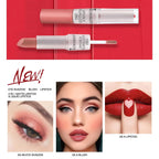 1PC Pink Lipstick Sexy Lip Gloss 2 In 1 Lip Tint Waterproof Long -Lasting Moisture Red Lip Matte Lipstick Make-Up For Women