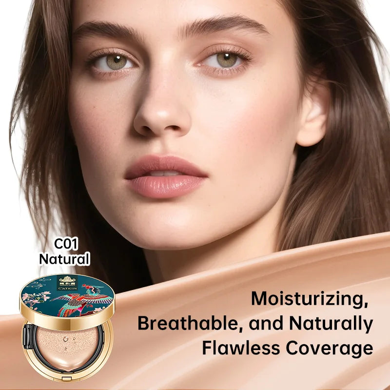 Catkin Phoenix Cushion Foundation Full Coverage, Sheer Satin Finish, Refill Included, Light Beige