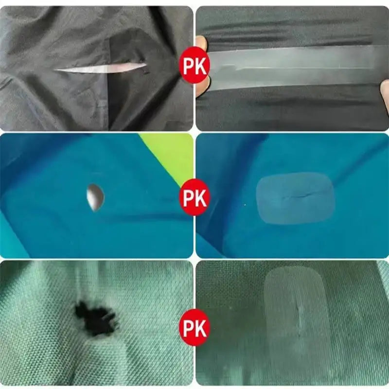 10pcs Transparent Waterproof Self Adhesive Sticker Cloth Patches Camping Awning Tent Water Toys Swimming Ring Repair Tape