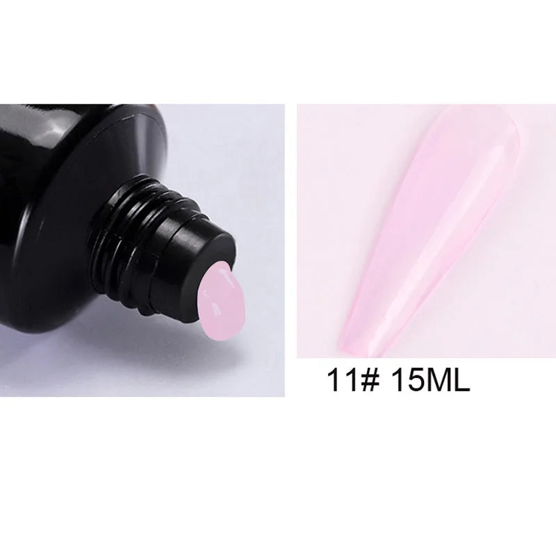 15Ml Nail Extension 3 colors Poly UV Gel,Transparent/ Pink/White Gel For DIY Nail Art,Multi-function UV Gel Nail Art Tools 1&