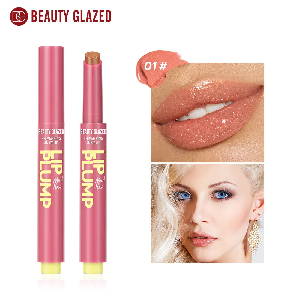 Beauty Glazed 12 Color Shimmering Juicy Lipstick,Shining Lip Plump,Moisturizing Nourishing Women Lip Makeup.Girl's Gift