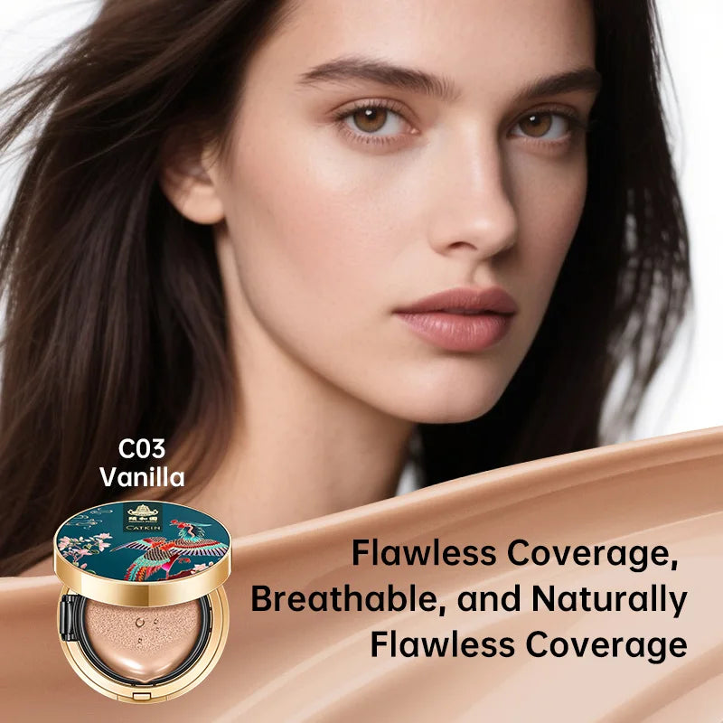 Catkin Phoenix Cushion Foundation Full Coverage, Sheer Satin Finish, Refill Included, Light Beige