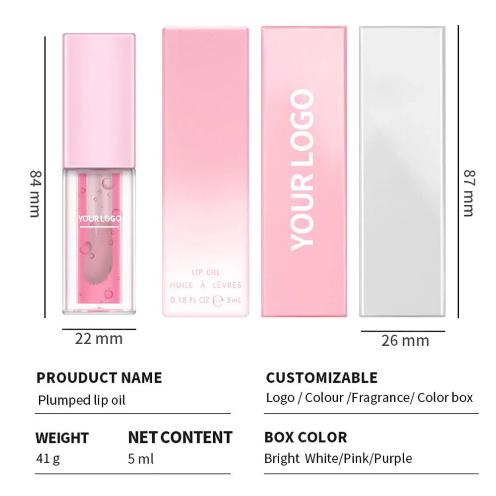 30-color Plumping Lip Oil Private Label Lipgloss Custom Logo Long-lasting Full Color Makeup Plant Moisturizing Cosmetics Vegan