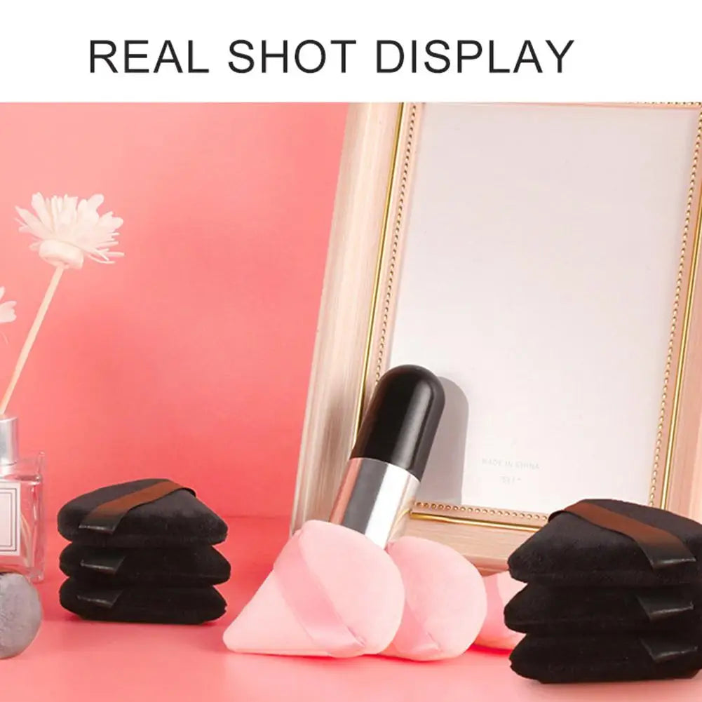 1pcs Washable Velvet Foundation Puff Triangle Powder Puff Soft Makeup Sponge for Face Make Up Eye Contouring Shadow