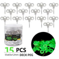 10/15pcs Camping Glow Deck Nails Outdoor Travel Hiking Tent Accessories 3 Holes Screw Spikes Luminous Metal Canopy Pegs Stakes