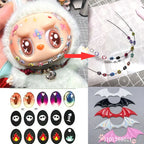 17cm Labubu Color Metal Bracelet Labubu Exquisite Eye Makeup Stickers Eyelash Stickers Vinyl Doll Diy Accessories